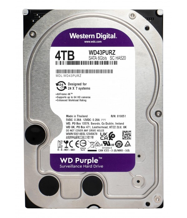 Western Digital Purple 4TB 5400RPM Surveillance HDD 